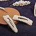 Pearl Hair Clips for Women Girls, Funtopia 8pcs Fashion Sweet Artificial Pearl Alligator Clips Barrettes Bobby Pins Snap Clips Decorative Hair Accessories for Party Wedding Daily, Applies to Bun Updo