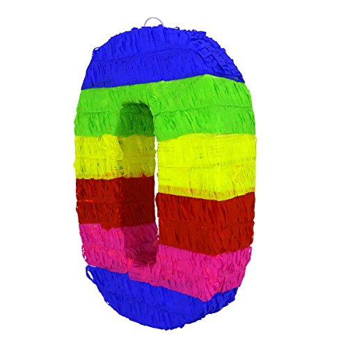 2 Colorful+Number+Zero+Pinata+Handmade