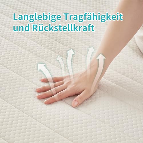 keepsweets 7 Zone Cold Foam Mattress 140 x 200 cm Hardness Grade H3 Double Sided Foam Roll Up Mattress 16 cm Breathable Washable Cover | Various Sizes