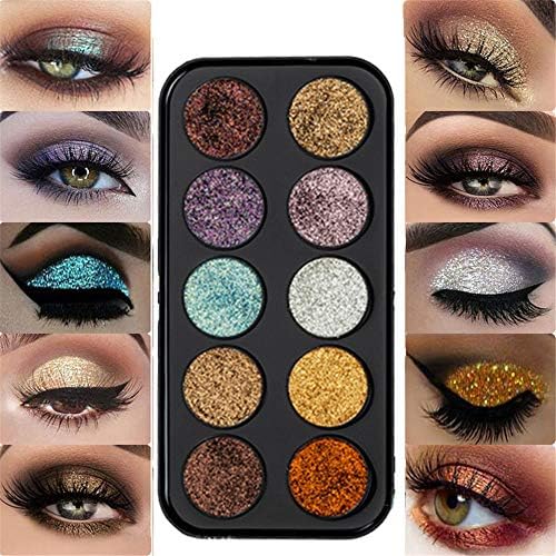 10 Colors Highlight Eyeshadow Glitter Make Up Pigments Palette Shimmer Powder - Ideal Eye shadow Pallete Make Up Cosmetic Set Kit #1