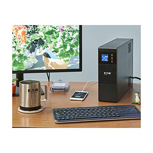 Eaton 5S1000LCD UPS Battery Backup & Surge Protector, 1000VA / 600W