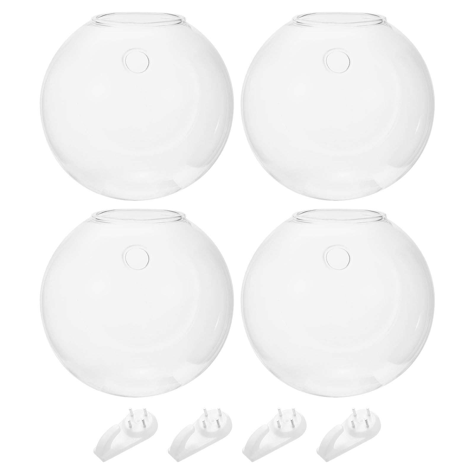 PATIKIL Wall Vases for Flowers, 4 Pcs Planters Hanging Glass Terrariums Propagation Station for Home Office Decor Housewarming Gifts