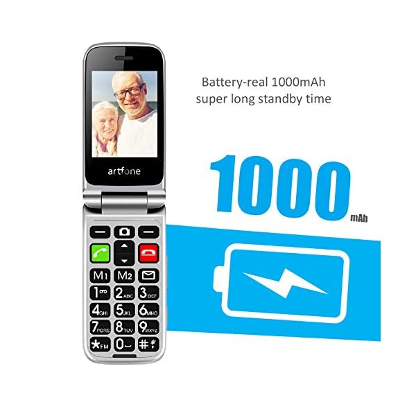artfone-CF241A-Big-Button-Mobile-Phone-for-Elderly-Senior-Flip-Mobile-Phone-With-24-LCD-Display-SOS-Button-Talking-Number-Dual-SIM-Unlocked-Torch-Side-Buttons-Bluetooth-CameraBlack artfone CF241A Big Button Mobile Phone for Elderly, Senior Flip Mobile Phone With 2.4" LCD Display | SOS Button | Talking Number | Dual SIM Unlocked | Torch Side Buttons | Bluetooth | Camera(Black)