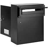 Toriexon Through the Door Drop Box 16.5" x 12.5" x 6" for Home Office | Adjustable Chute Door Mail Slot with Combination Lock, Suitable for Door Thickness 1.18&rdquo; to 2.36&rdquo;, Black Mail Slots for Doors