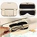 HOLDCY Sunglass Clip Holder for Car Sun Visor,Eye Glasses Storage Box - Automotive Accessories Leather 1Pcs Apply to All Car Models (Beige)
