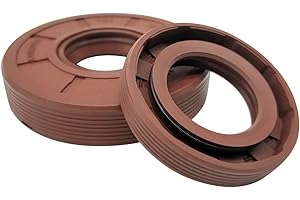 Unifizz Fluorine Rubber Oil Seal 20mm Inner Dia 37mm OD 10mm Thick TC Rubber Cover Double Lip Seals for Mechanical Motive Axle Shaft, Jujube Red 2 PCS