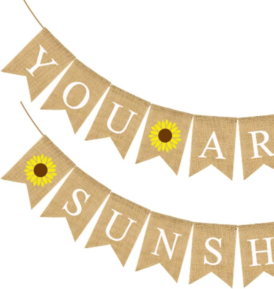 Amosfun Birthday Letters Banner Garland Sunflower Swallowtail Bunting YOU ARE Flag for Baby Shower Birthday Party Supplies - Image 4