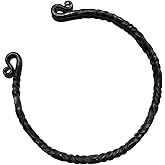 Nautical-Mart Hand Forged Iron Torc Celtic Necklace Viking Torque Black Medieval Age Torque Jwelery Ancient Norse Neck Ring for Men and Women