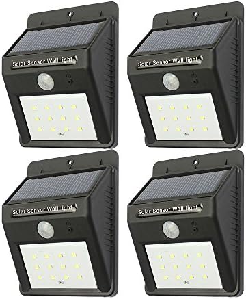 Outdoor LED Solar Wall Light Waterproof, 4 Pack 12 LED Solar Powered Wireless Stainless Steel Staircase Step White Light Stairways Path Landscape Garden Floor Wall Patio Lamp Modern Fixture TARGOPOP
