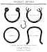 Hanpabum 16G 8mm 6pcs Stainless Steel Nose Septum Rings Hoop Horseshoe Earrings Septum Piercing Jewelry for Women (F:6Pcs Black 8mm)