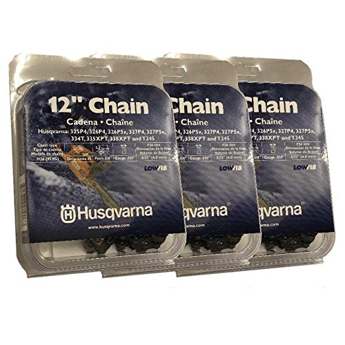 Husqvarna Set of 3 12" Chain 531300448 fits 327P4 327P5X 338XPT T435