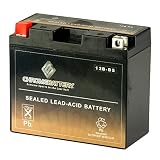 YT12B-BS Powersport Battery- Rechargeable Sealed AGM Battery- Replaces MTX12B-BS, ETX12B-BS, PTX12B-BS- Chrome Battery