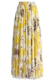 DRESSTELLS Women's Long Floral Print Maxi Chiffon Polka Dots Long Vintage Skirts