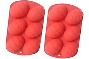 EchoDone 2 Pieces Easter Silicone Egg Mold Egg Shape Baking Mold Chocolate Candy Mold for Easter Theme Party Decoration