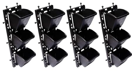 Abasr Vertical Wall Garden,Hanging 12 Pot(Black)