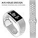 For Fitbit Charge 2 Bands, Adjustable Replacement Sport Strap Bands for Fitbit Charge 2 Smartwatch Fitness Wristband Soft Silicone Gray White Small