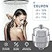 Water Softener Shower Filter - Hard Water Filter w/ 2 Cartridges - Shower Water Filter Removes Chlorine & Fluoride - Showerhead Filter for Bathroom - Chlorine Filter for Rain & Handheld Head