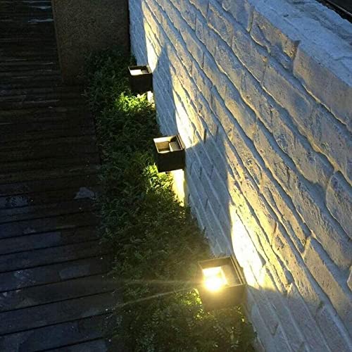 CANMEIJIA Set of 4 LED Outdoor Indoor Wall Lamps, 12 W Modern Black IP65 Outdoor Wall Lamp, 3000 K Angle Adjustment for Hallway Bedroom