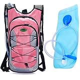Juboury Hydration Backpack-Hydration Rucksack Bag Includes Free 2L Water Bladder for Running, Hiking, Biking, and for All Other Outdoor Sports Where You Need Water (Pink)