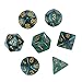 EBOOT 7-Die Polyhedral Dice Compatible with DND Dice Set Dungeons and Dragons with Black Pouch (Green)