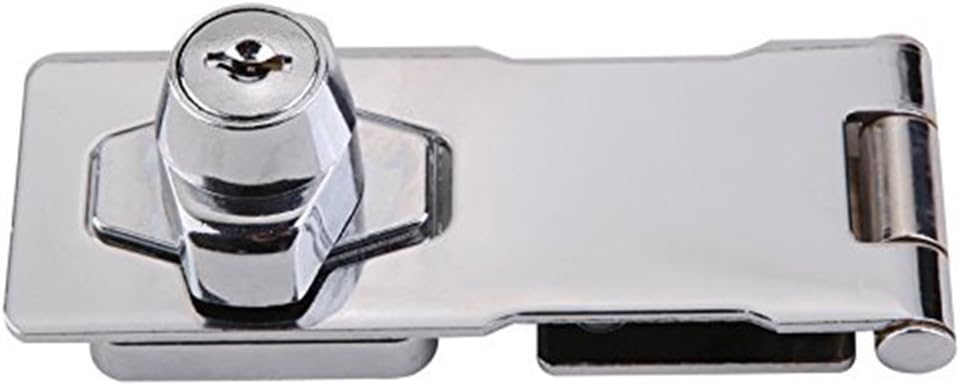 1 Pack 105mm Lock Hasp Door Bolt Latch Buckle with Padlock and Keys Locking Hasp for Cabinets Cupboard Drawer Gate - Image 3