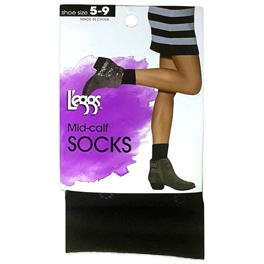 Leggs Women's Dress Trouser Socks Black Floral Design