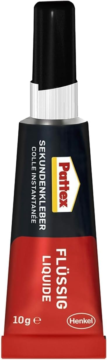 Pattex Sekundenkleber Flüssig, spülmaschinenfester Superkleber für viele Sofortreparaturen, schnelltrocknender farbloser Flüssigkleber, 1 x 10g 2