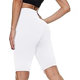 QGGQDD Workout Biker Shorts for Women - 3"/5"/8" High Waisted Tummy Control Spandex Booty Shorts for Gym Yoga Volleyball White