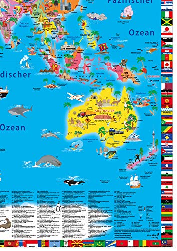 Illustrierte politische Weltkarte - Schreibtischunterlage: Hochwertiges Material, schadstofffrei! - Image 3