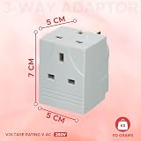 Invero 3 Way Multi Socket Plug Splitter Adapter 13A Fuse UK Mains Wall Power view 2