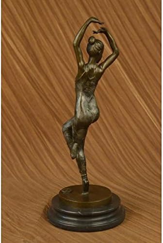 EUROPEAN BRONZE Lovely Art Deco Ballerina Dancer Dance Bronze Sculpture Hot Cast Home Decor