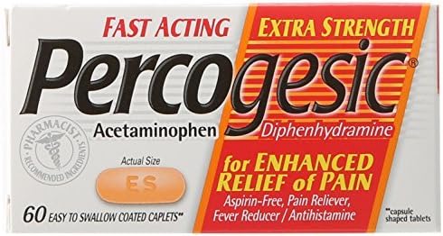 Percogesic Aspirin-Free Pain Reliever and Fever Reducer Extra Strength Caplets, 60 Count by Percogesic