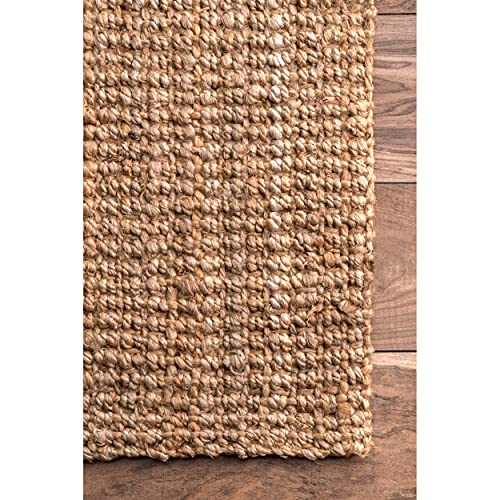 nuLOOM Ashli Solid Farmhouse Jute Area Rug, 3' x 5', Natural Pricepulse