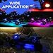 RGB LED Rock Lights Kit, Auto Power Plus 4 Pods Neon LED Light Bluetooth Controller, Timing, Flashing, Music Mode Waterproof Underglow RGB led Lights for Car Truck SUV ATV Boat Motorcycle
