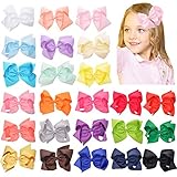 Prohouse Baby Girls Ribbon Hair Bow Clips Barrettes For Girl Teens Kids Babies Toddlers (6 inches-24PCS)