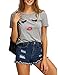 FV RELAY Women's Summer Cute Eyelash Lip Print Tee Casual Teen Girls T Shirts