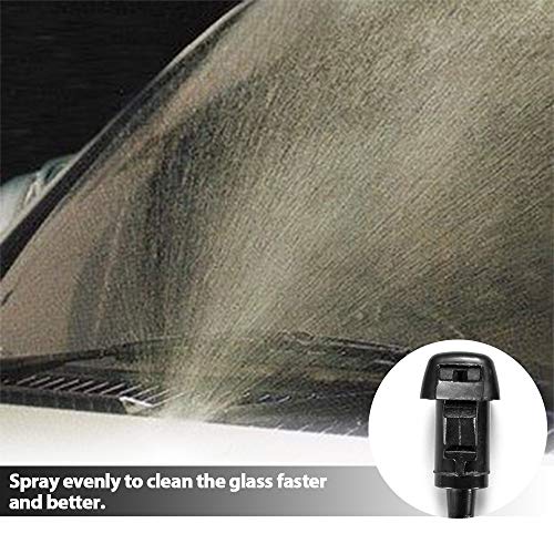 GOHAWKTEQ Windshield Washer Nozzles Kit, for Chrysler, Dodge, Jeep, Ram Washer Jet and Fluid Hose with Connector