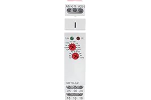 IGEYAPA Delay ON Time Relay 16A 2SPDT Adjustable Delay Timer Relay GRT8 A2 DIN Rail Electronic Relays of Wide Time Delay Range for 0.1 Seconds to 10 Days Voltage Range AC DC 12V to 240V