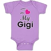 Cute Rascals Baby Bodysuit I Love My Gigi Grandmother Grandma Boy & Girl Baby Clothes Funny Cotton Lavender Design Only 6 Months