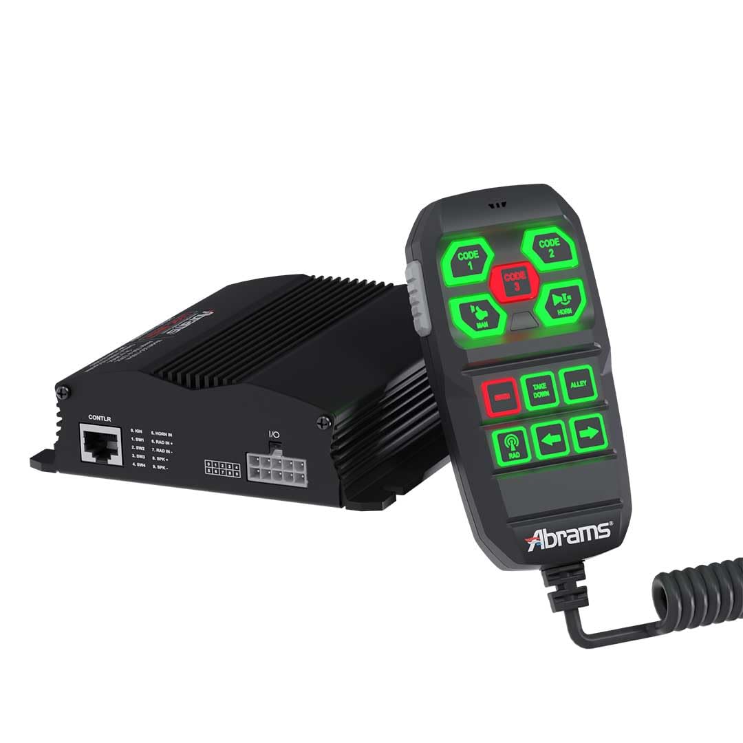 Abrams Logic 1100 Programmable Handheld Siren System & Light Controller for Fire Truck ATV UTV POV Police Car Siren PA System 100W Emergency Sirens for Vehicles