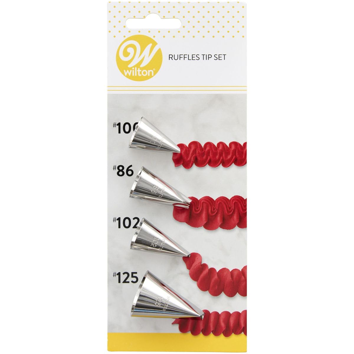 Wilton Decorating Tip Set 4/Pkg-Ruffles - #125, #102, #100 and #86, Other, Multicoloured
