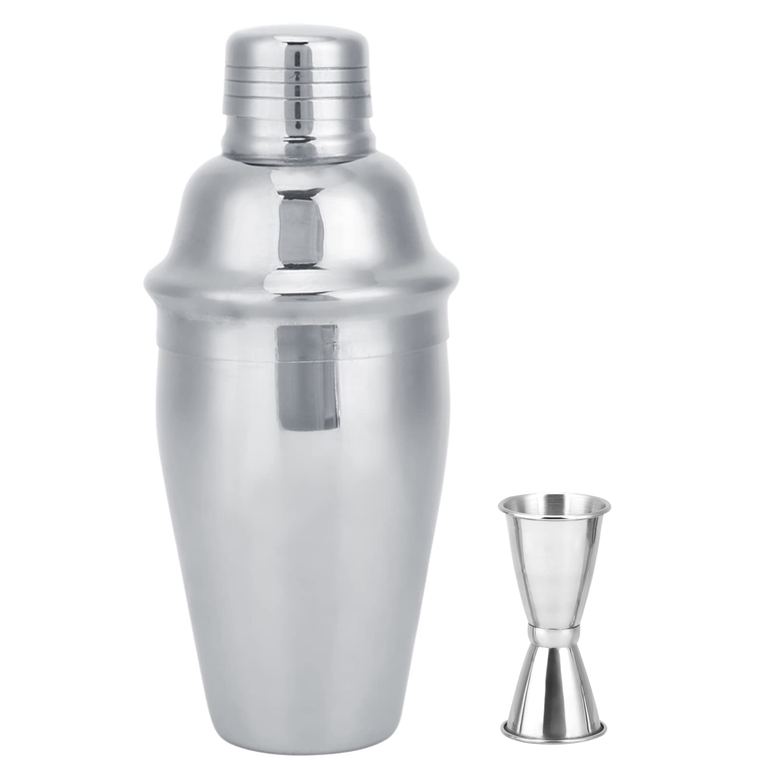 Cocktail Making Set, 350ml Stainless Steel Cocktail Shaker with Built Drink Strainer and Measuring Jigger Bartending Kit for Drink Mixing