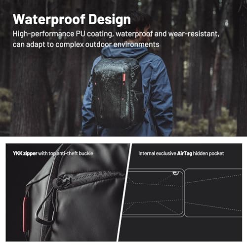 PGYTECH OneMo Lite Zaino Fotografico Impermeabile 22L, Nero | Apertura Totale, Divisori Modulari, Trasporto Ergonomico, Per Reflex Digitali, Fotocamere Mirrorless,Droni Computer Portatile
