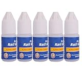EVERMARKET 5 Pcs Professional 3gBottle Acrylic Nail Art Glue Tips Rhinestones Manicure Tools High Quality