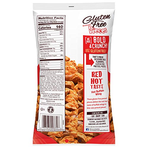 SNYDER’S OF HANOVER GLUTEN FREE PRETZEL PIECES, HOT BUFFALO WING, 7 OZ
