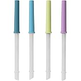 REDUCE Reusable Coldee 2.0 Splash Straw Set, 4 Pack - Spill-Proof, BPA-Free, Dishwasher-Safe - Fits 14 oz Coldee Tumblers and Mugs, Assorted Colors