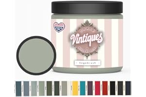 Vintiques Chalk & Mineral Paint plus color card, Matte Finish- Easy Application for DIY Projects - Furniture, Wood, Metal, Home Decor and More, Sagebrush, 8oz