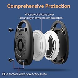 (4 Pack) AirTag Keychain Holder Case | IPX8