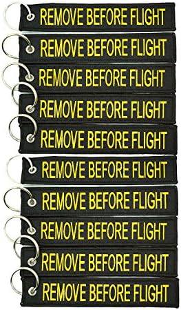 Apex Imports 10x Remove Before Flight Black/Yellow Key Chain