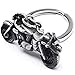 Krator HBK-B Keychain (New 3D Motorcycle Cruiser Bike Key Ring Chain Motor Keyring Gray Metal)